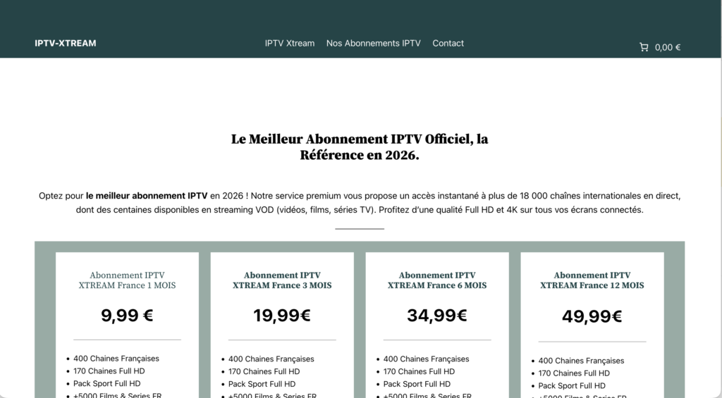 Abonnement IPTV Xtream